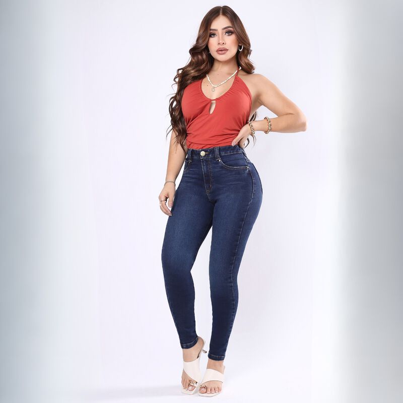 Pantal&oacute;n Skinny Mujer Savi Mezclilla Tiro Alto ... image number null