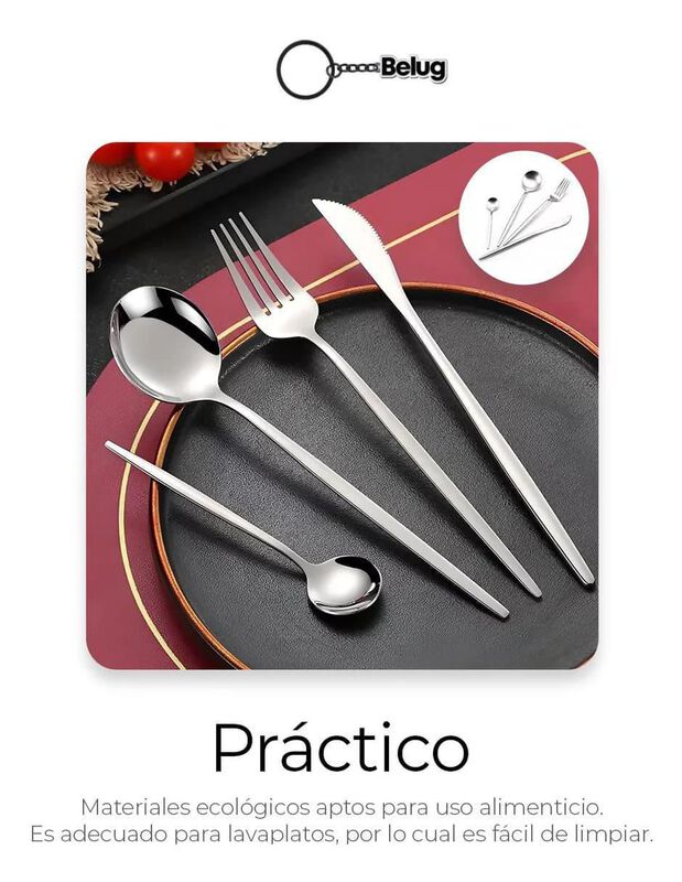 Set cubiertos Casa BIU de acero inoxidable 25 p... image number null