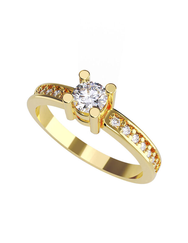 Anillo de Compromiso en Oro de 10K con Circonia... image number null