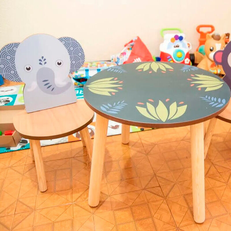 Mesita Infantil de Madera- Safari- Dise&ntilde;o Mexic... image number null