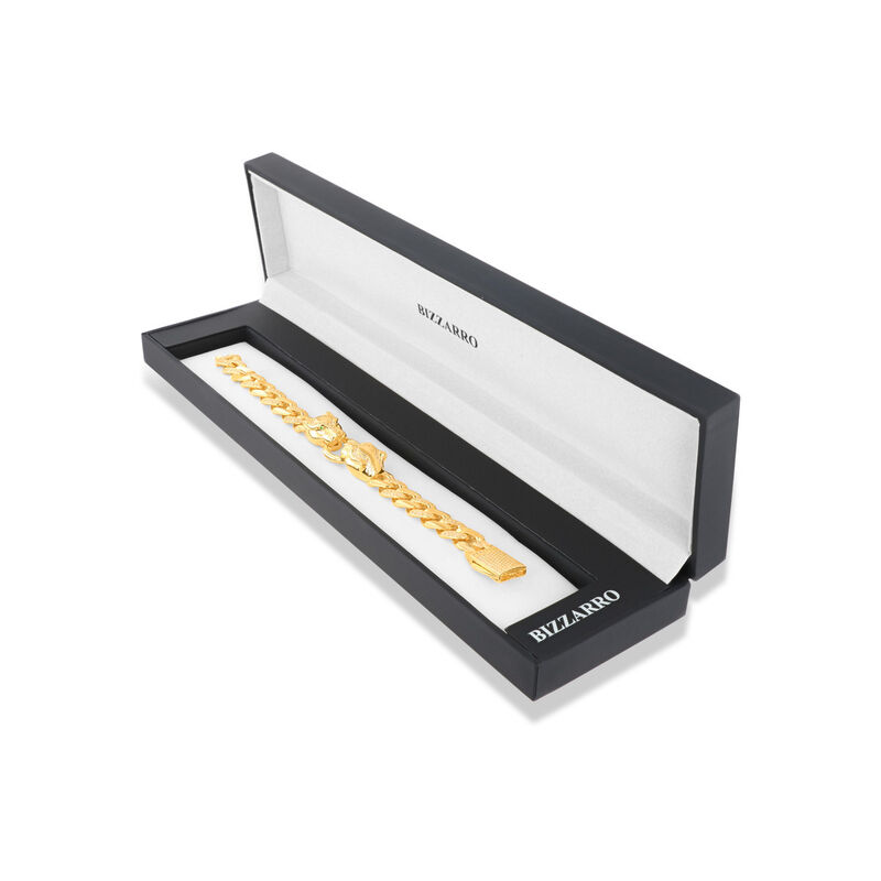 Pulsera De Jaguar De Oro Amarillo 14K Con Zirco... image number null