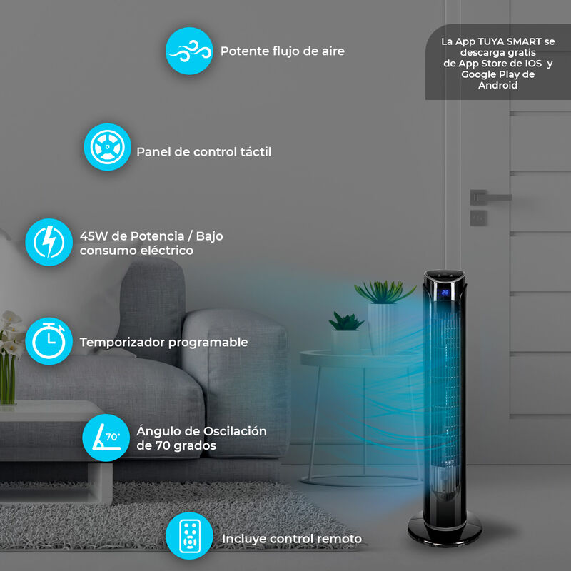 Combo 2 Ventiladores de torre Blue Fan de 33 Pu... image number null