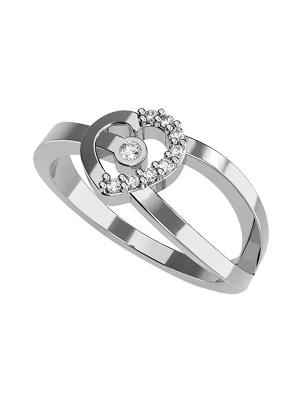 Anillo de Compromiso en Oro Blanco 14K con Circ... image number null