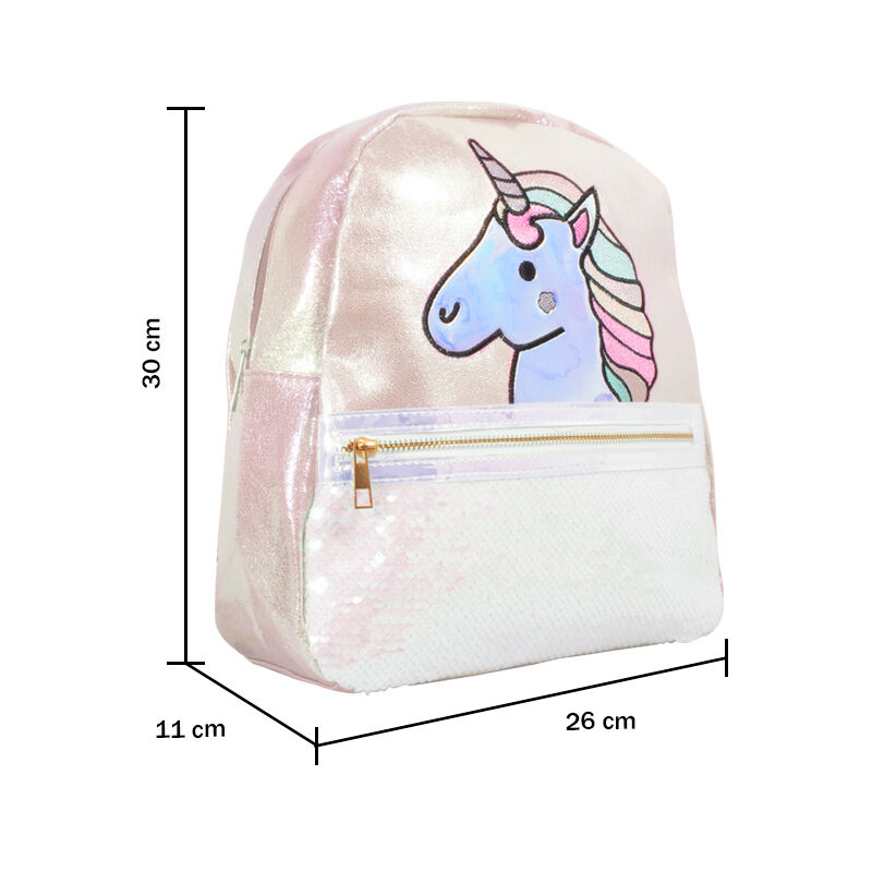 Mochila Para Ni&ntilde;a Infantil Unicornio Blanco Bri... image number null