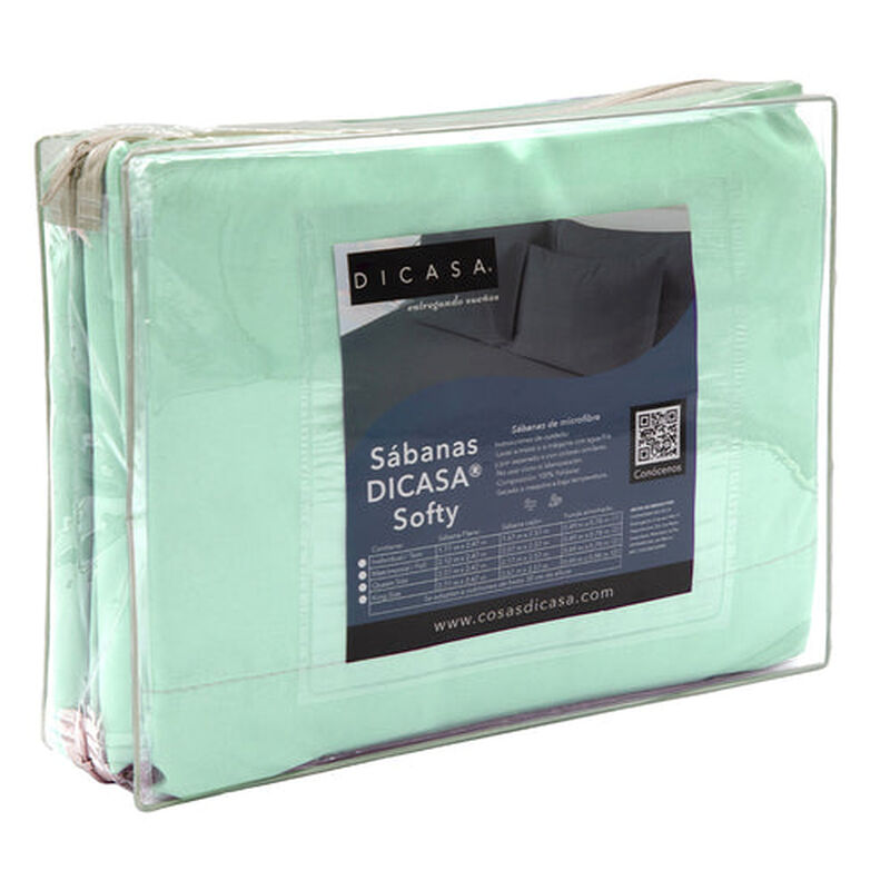 Juego de S&aacute;banas Individuales Softy Menta image number null