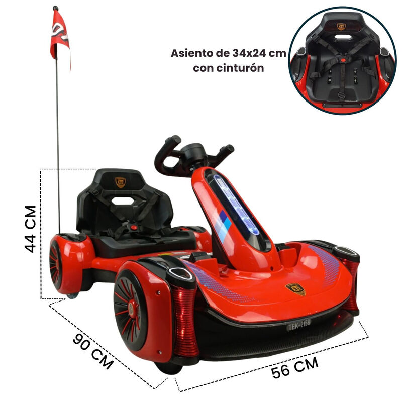Go Kart El&eacute;ctrico Para Ni&ntilde;os Control Remoto Luz... image number null