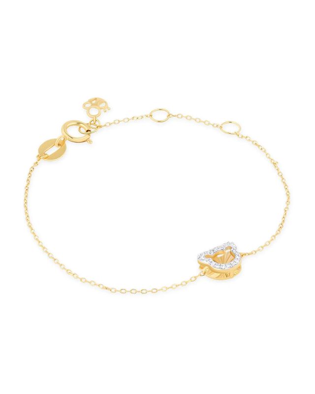 Pulsera De Osito Oro Amarillo 14k 3pts Diamante... image number null