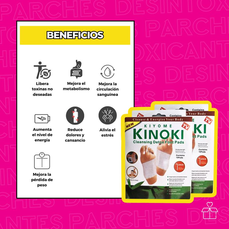 100 Parches Desintoxicantes para Pies Kinoki image number null