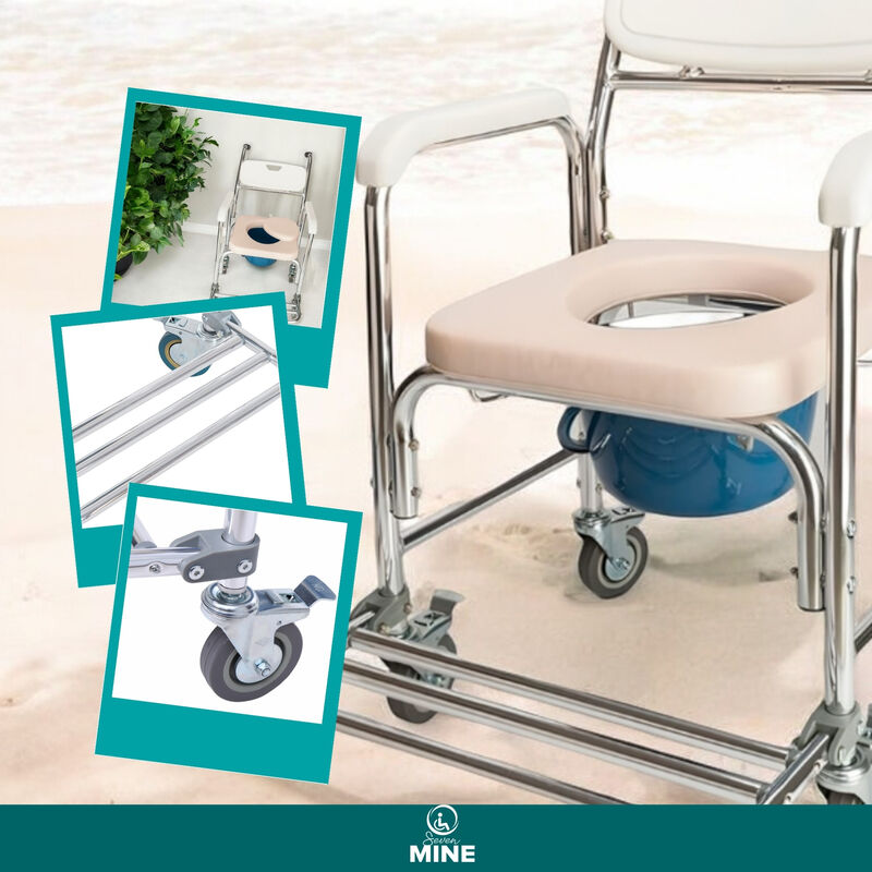 Silla Comodo con Ruedas y Frenos Traseros | Si... image number null