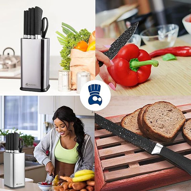 Set de Cuchillos de Acero Inoxidable con Bloque... image number null