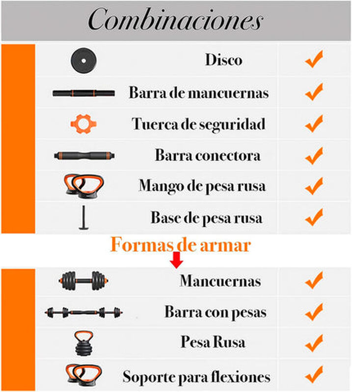 Kit Brandtrendy de Mancuernas 6 en 1 Ajustable ... image number null