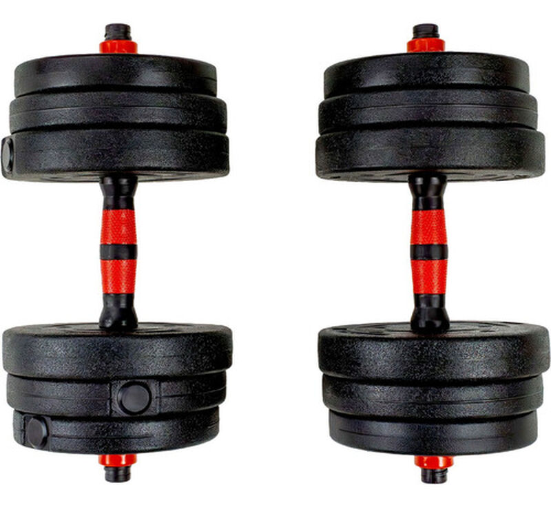 Mancuernas Ajustables 20kg 12 Pesas Barra Recta... image number null