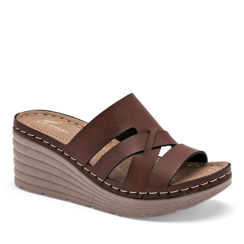 Flexmas Sandalia para mujer caf&eacute; image number null