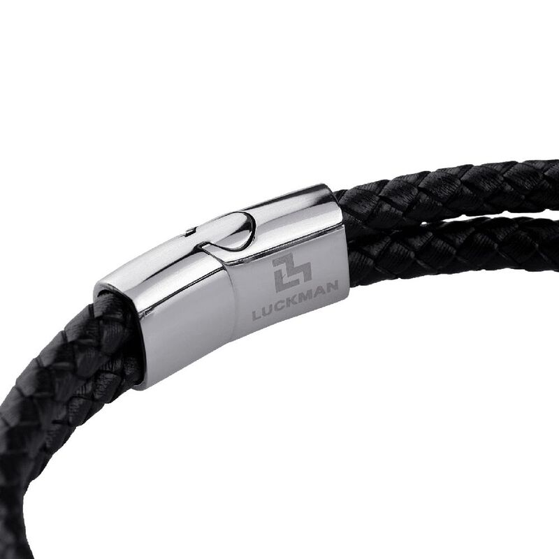 Pulseras Hombre, Brazaletes Cuero Y Acero Inoxi... image number null