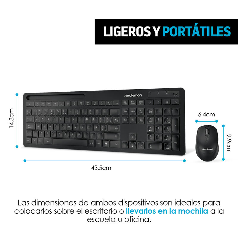 Teclado y Mouse Inal&aacute;mbrico USB Plug & Play par... image number null