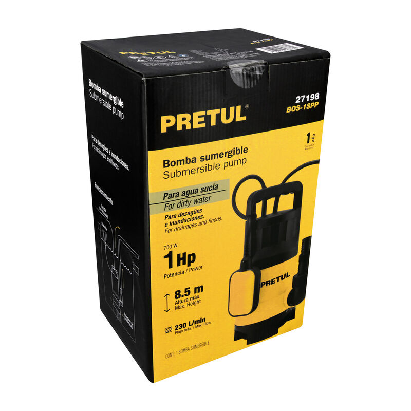 Bomba Sumergible Pl&aacute;stica 1 Hp para Agua Sucia ... image number null