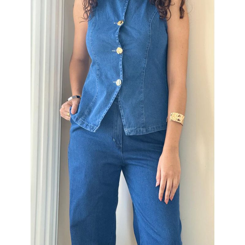 Conjunto de chaleco mezclilla image number null