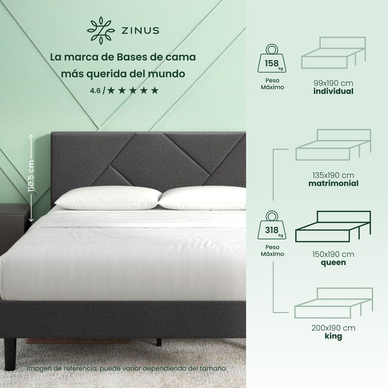 Zinus Judy | Base De Cama Queen Con Cabecera Y ... image number null