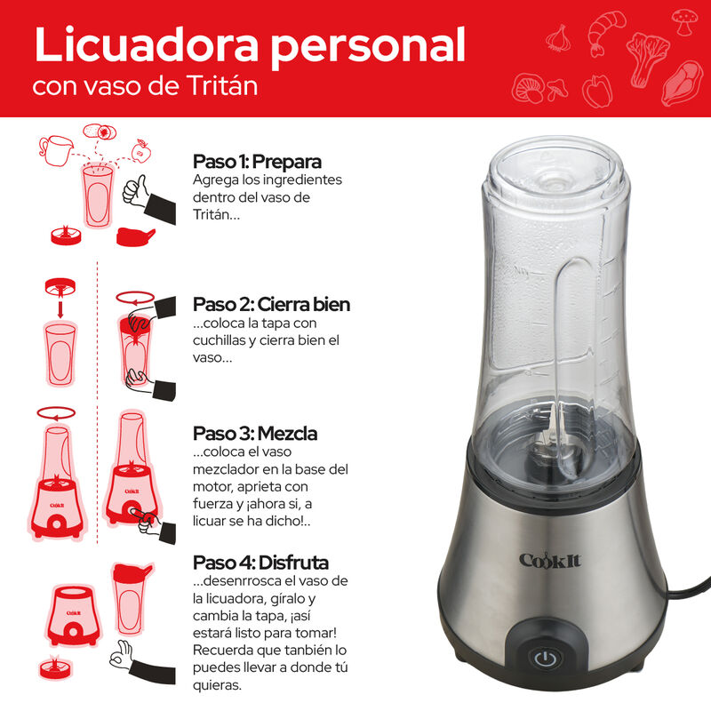 Licuadora Personal Cookit Cpb06 500w Vaso Trita... image number null