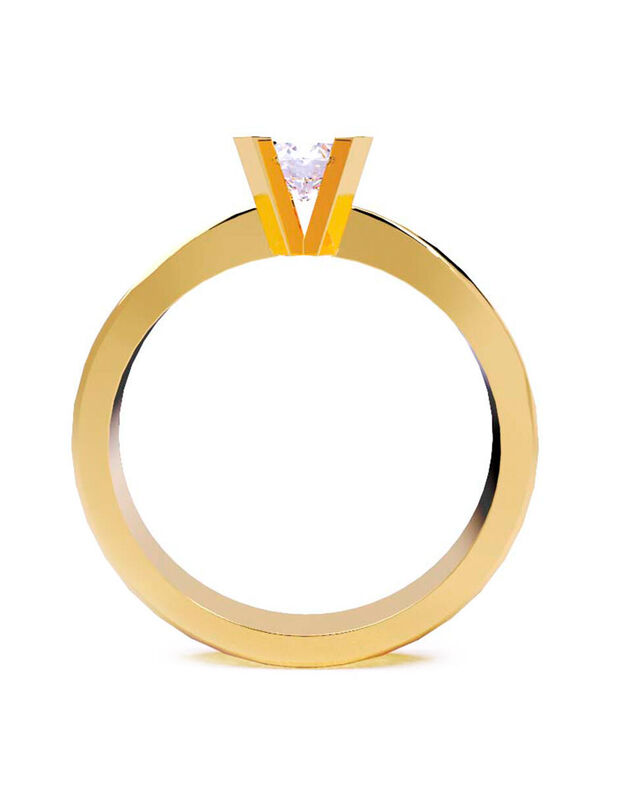 Anillo de Compromiso de 14K con Diamante de Lab... image number null