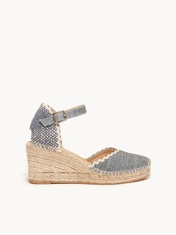 Jara Cu&ntilde;a Media Lino Jaspeado Azul Jeans image number null