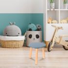 Banquito de Madera para Niños- Redondo- Azul