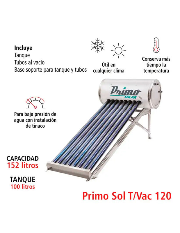 Calentador Solar 8 tubos IUSA 120 L image number null