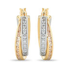 Arracadas Bicolor Oro 10k Con Zirconias 12 mm | Bizzarro