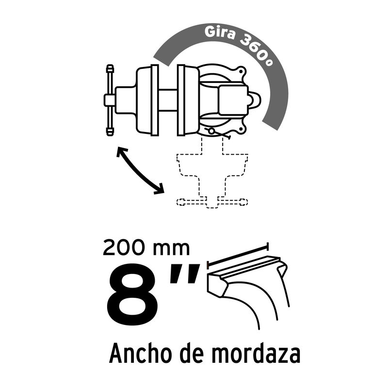 Tornillo de Banco 8' de Hierro Gris Pretul image number null