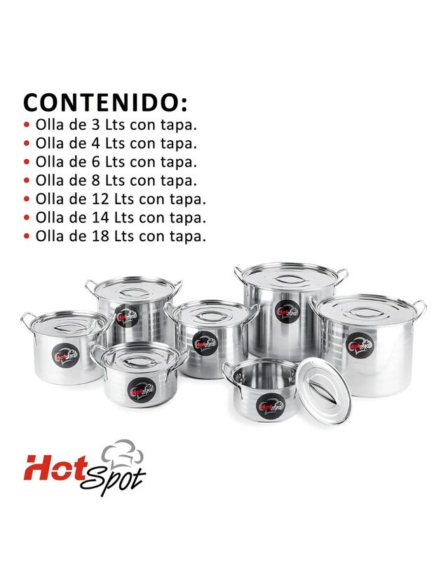 Juego De 7 Ollas Con Tapa Hot Spot Z475 Set Ace... image number null