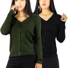 Set De 2 Su&eacute;teres De Mujer Manga Larga Su&eacute;teres Botones Lic-1043-Px2 Variedad De Colores Sweaters Punto