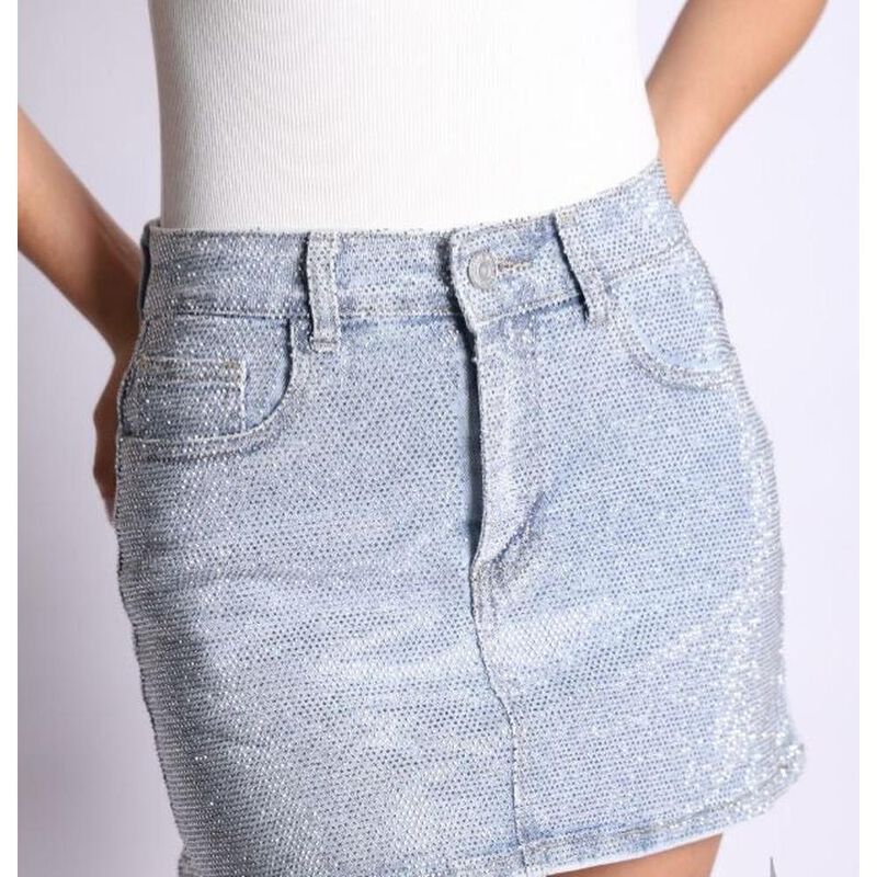 Falda mezclilla de brillos image number null
