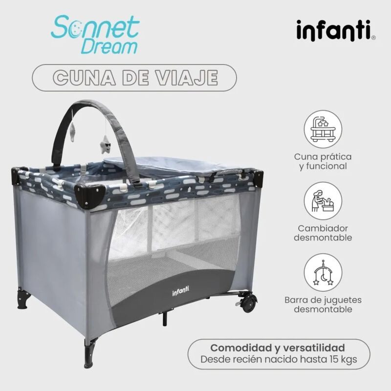 Set Cuna De Viaje Sonnet Dream + Carriola Liger... image number null