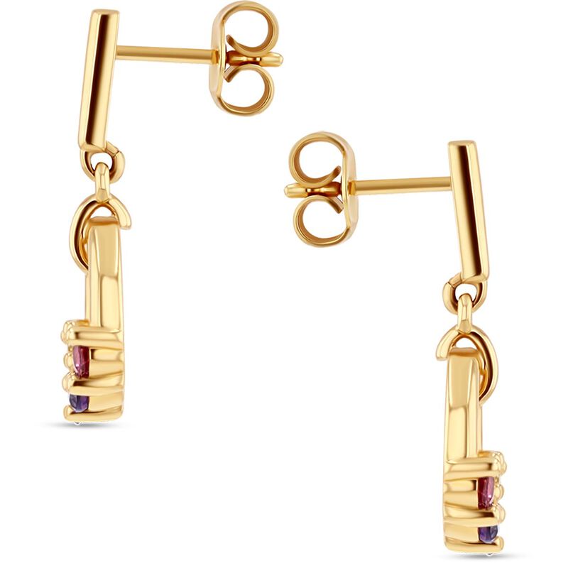 Aretes De Oro Amarillo 14k Con Piedras De Color... image number null