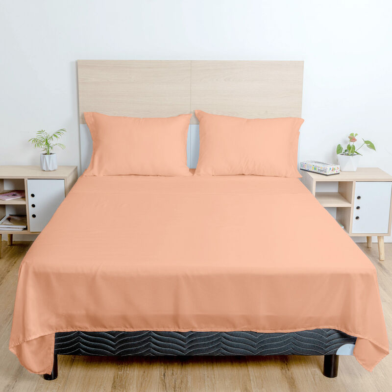 Juego de S&aacute;banas Soft Individual Salmon Atlas d... image number null