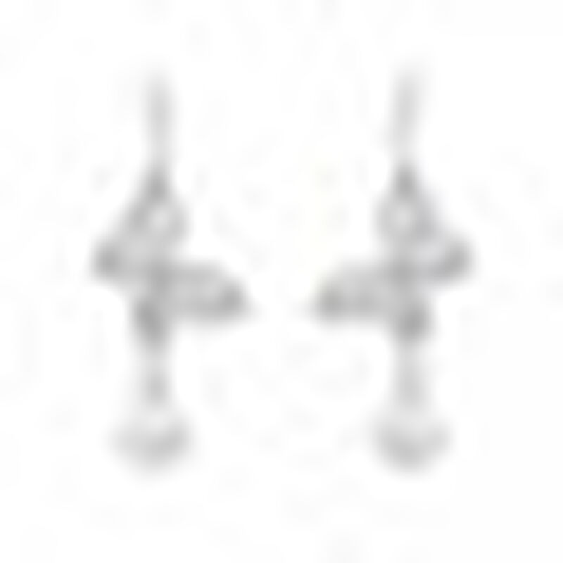 Aretes en Ba&ntilde;o de Oro Blanco de 18K de Mariposa... image number null