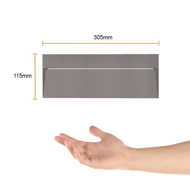 L&aacute;mpara De Pared Sobreponer Gris 24 W Luz C&aacute;lid... image number null