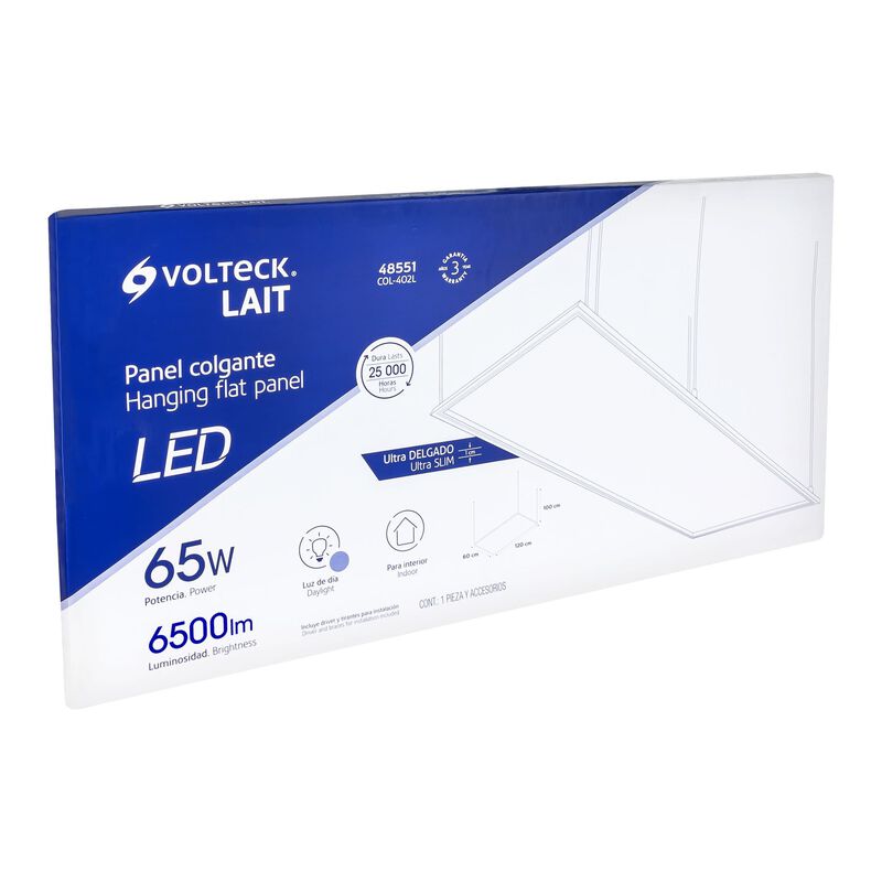 Panel delgado Colgante de Led 65 W 60 X 120 Cm ... image number null