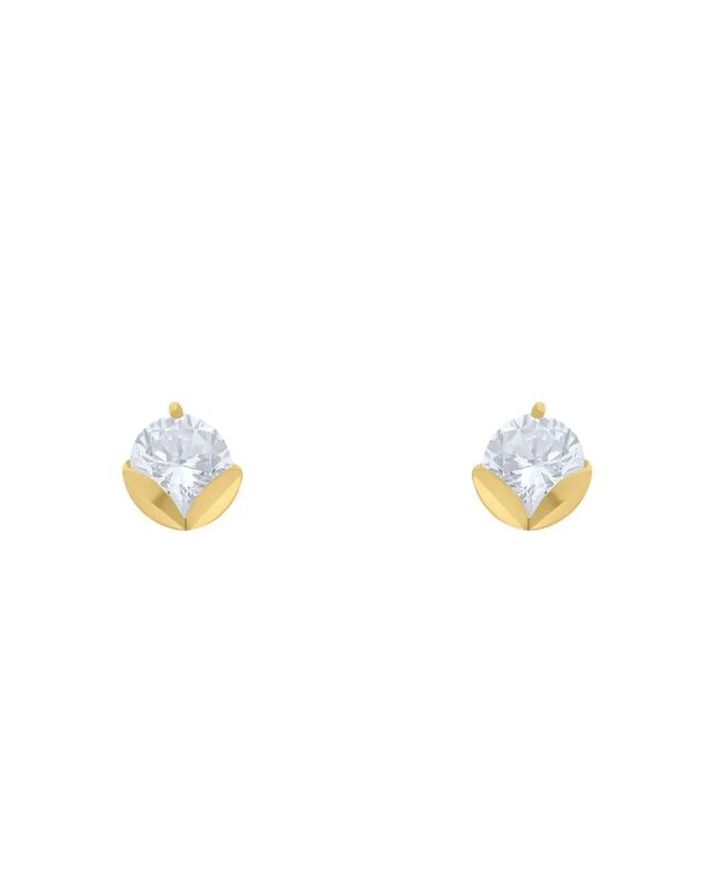Broqueles De Oro Amarillo De 14k Con Zirconia image number null