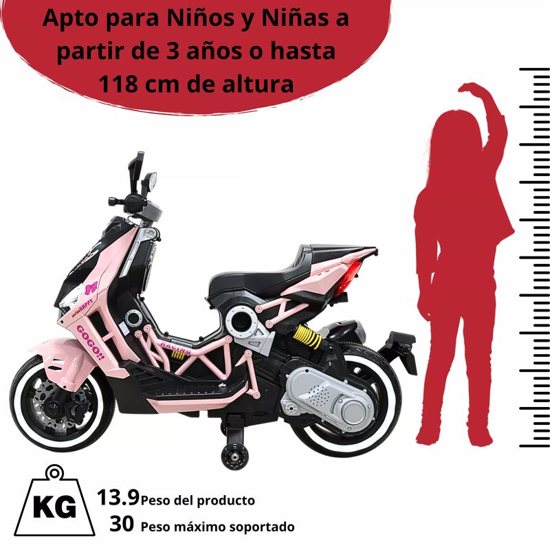 Motocicleta El&eacute;ctrica Montable Para Ni&ntilde;os Luces... image number null