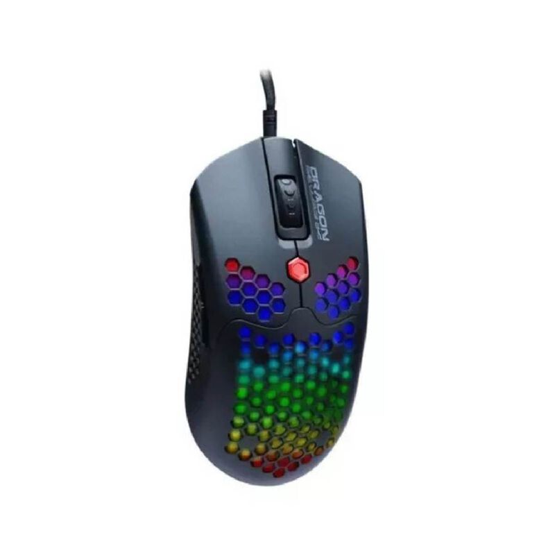 Mouse Gamer Dragon XT USB 6400 dpi Ligero RGB. image number null