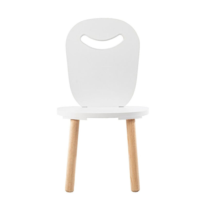 Silla Infantil Moderna de Madera Blanca image number null