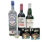 Kit Único e Inmejorable, 1 Tequila Jose Cuervo Tradicional Plata 950 ml, 1 Vino Finca Las Moras Cabernet Sauvignon 700 ml, 1 Wiskhy Black & White 750 ml. Gratis obsequio: Copa Tequilera, 2 Barajas Bienvenido a Mexico