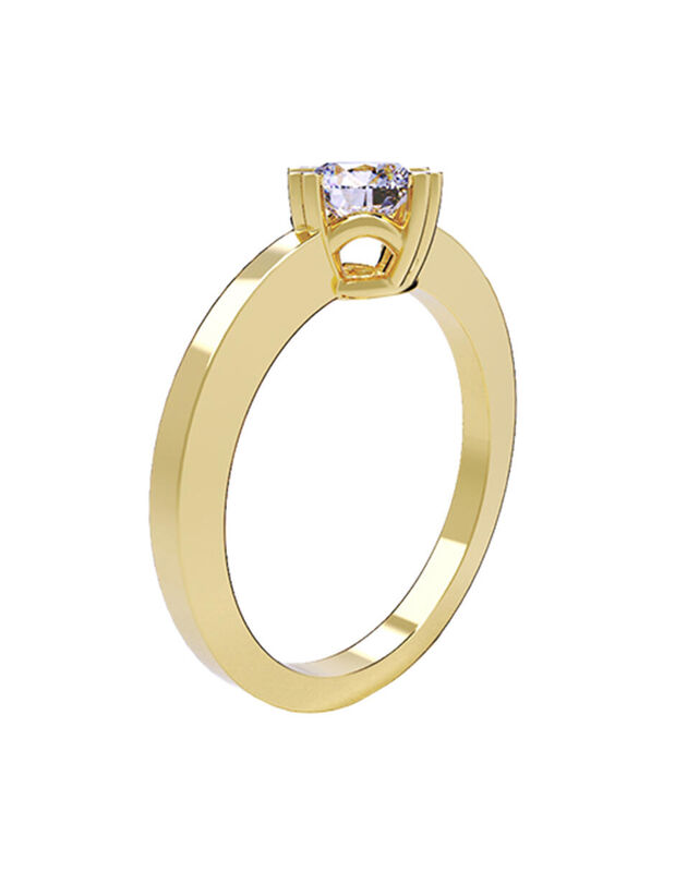 Anillo de Compromiso en Oro de 14K con Circonia... image number null