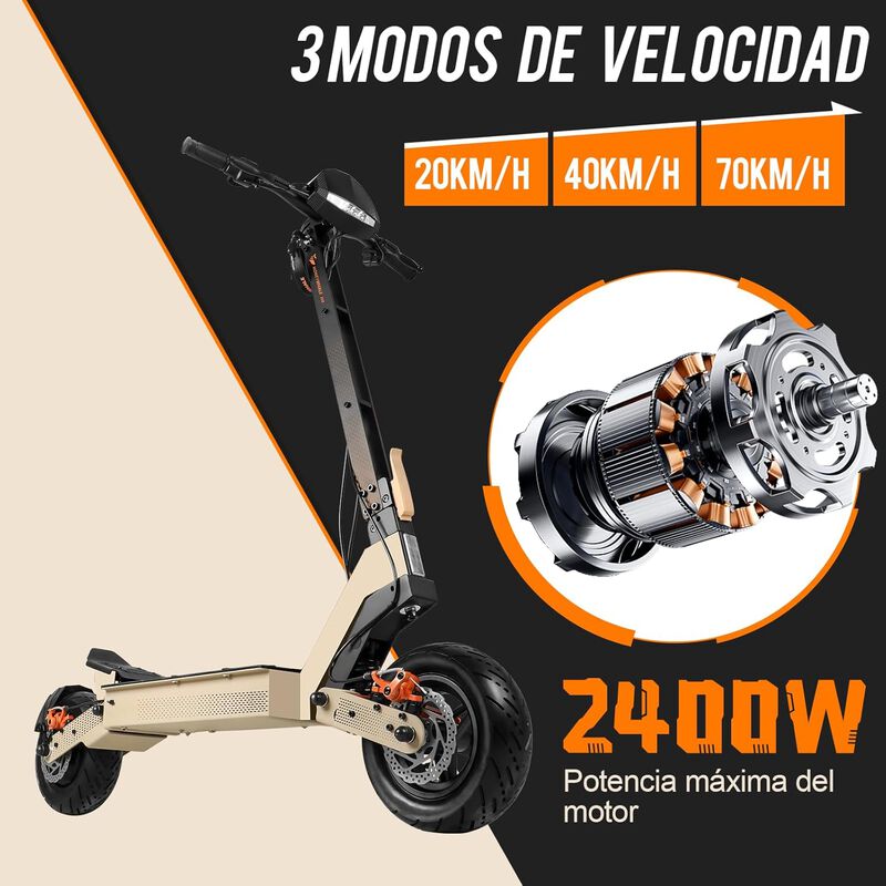 Scooter El&eacute;ctrico Honey Whale H4 Amarillo image number null