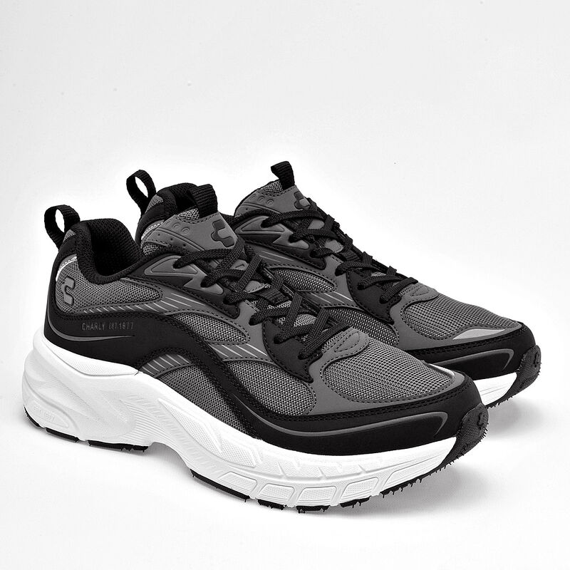 Charly tenis deportivo para hombre gris negro c... image number null