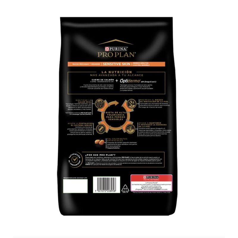 Pro Plan Sensitive Skin Adulto Razas Medianas Y... image number null