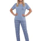 Conjunto 2 Piezas Pijama Malabis Pij-0104 Azul Claro Pantalon Y Blusa
