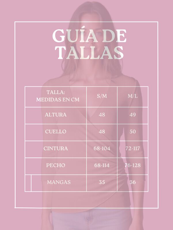 Blusa Mujer Manga 3 Cuartos Cuello V BL-1037 Ro... image number null