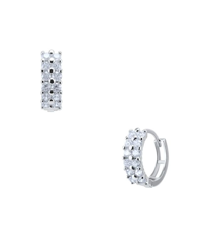 Arracadas De Oro Blanco 14k Con Zirconias image number null
